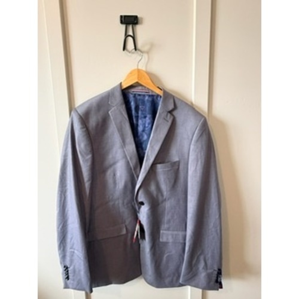 Soul of London Mens Slim Fit 7 Inch Drop Blazer Jacket Silver Grey 50R
